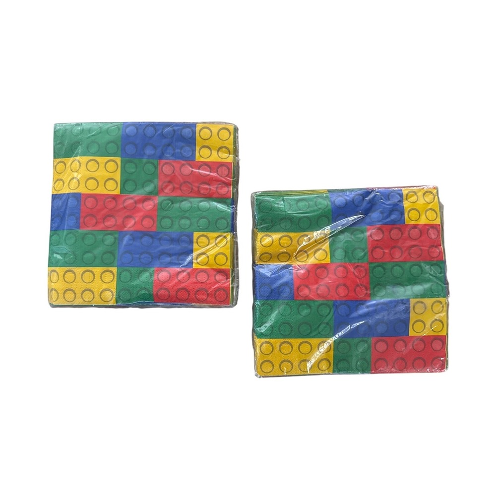 Fun Express Building Block Party‎ Lunch Napkins 32 count Toy Brick Theme